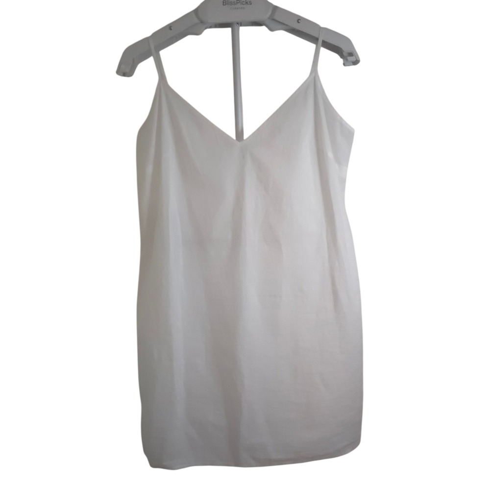 White House Black Market White Slip Dress Spaghetti Strap VNeck Lined Size M NWT